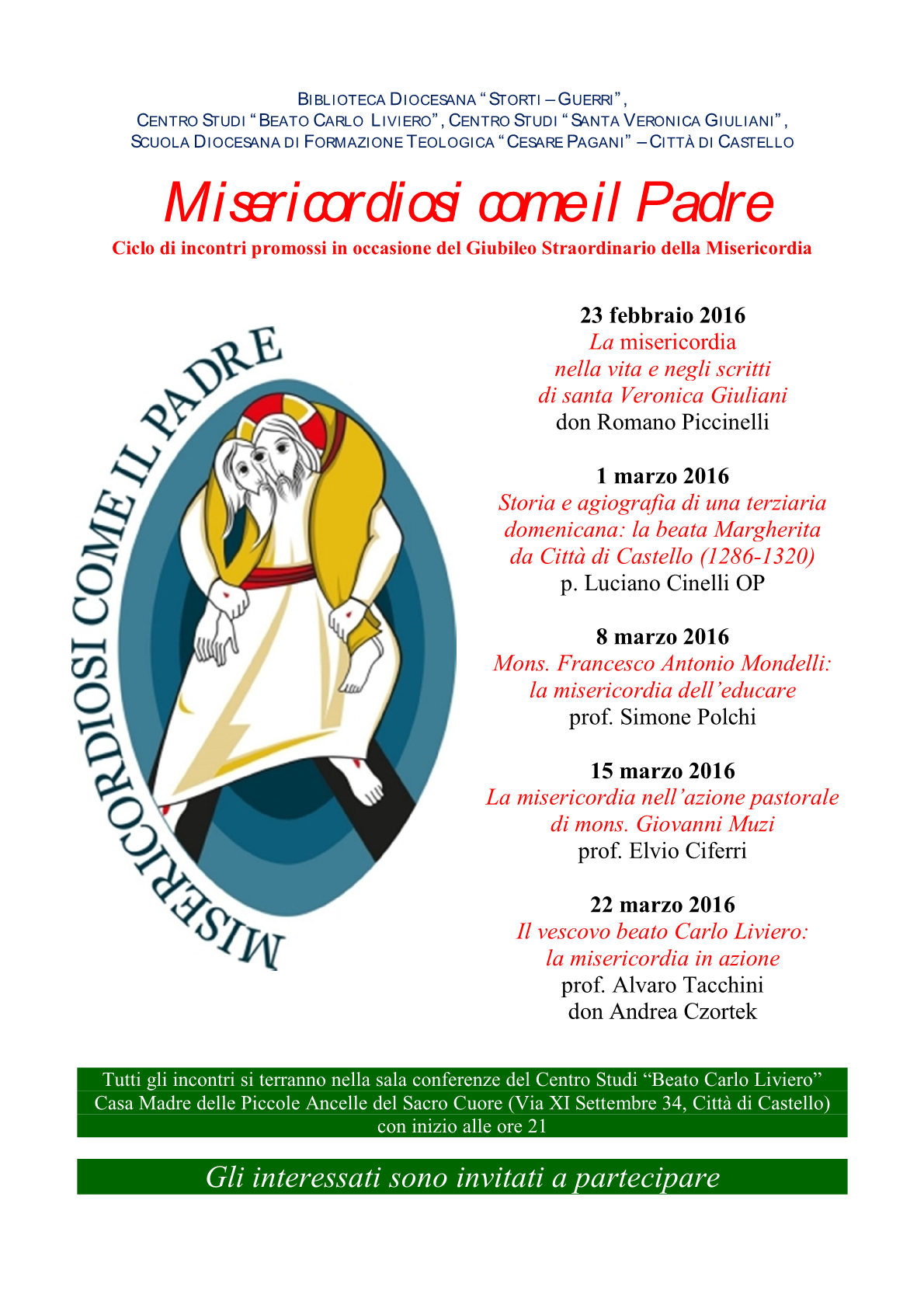 Misericordiosi come il Padre 2016 programma1