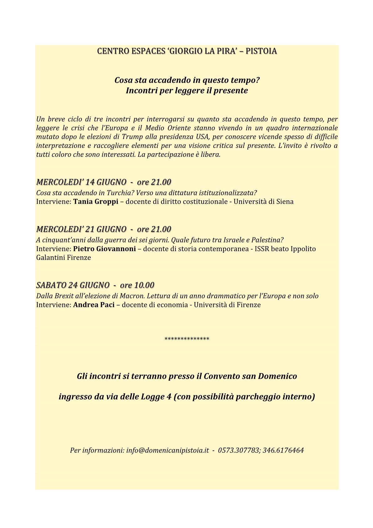 Programma Espaces giugno 20171