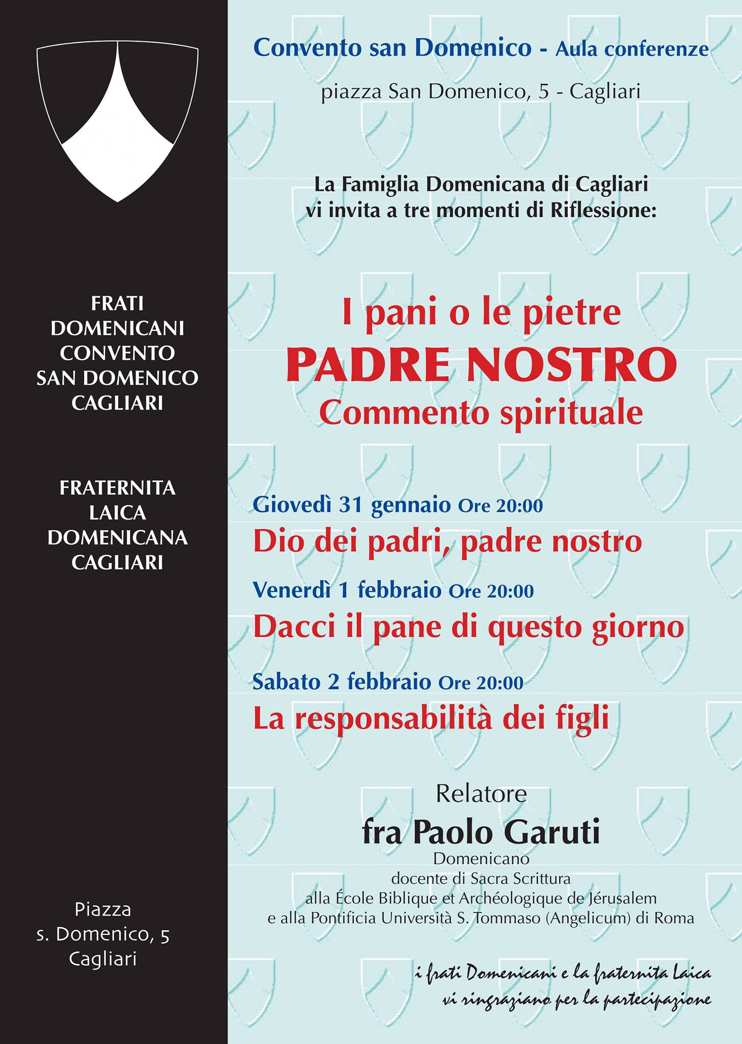 SPIRITUALITA’: 31/1-2/2, Cagliari